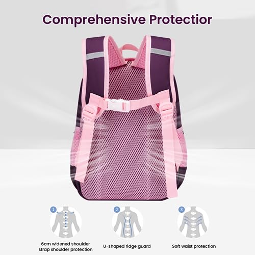 PALAY® Unicorn Bags for Girls Kids Cartoon Print Lightweight Backpack for School, Travel, Camping, Burden-relief School Bag For Girls 3-7 Years Old