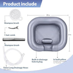 PALAY® Inflatable Shampoo Basin, Portable Shampoo Bowl for The Elderly, Bedridden and Handicapped, Hair Washing Sink for Pregnant Woman, Bedside and in Bed Hair Washing Tray