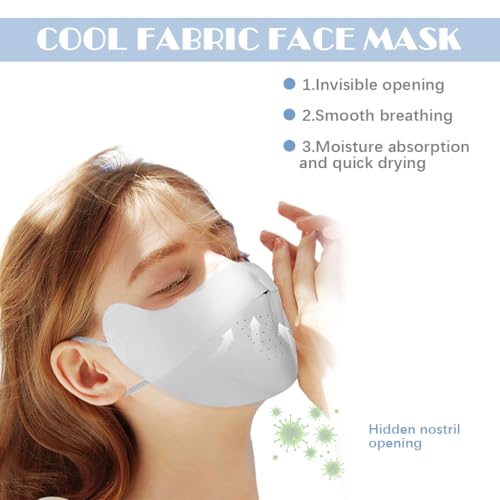 PALAY® Ice Silk Face Mask UPF 50+ Full Face Cover for Women Sun Protection Fashion Breathable Cooling Biker UV With Removable Forehead Piece Grey 2 PCS