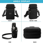 PALAY® Small Crossbody Phone Bag for Women Mini Wallet Bags with Adjustable Shoulder Strap Wallet Clutch Bag for Girls Zipper Phone Pouch Handbag Armband Case, Black 3 PCS