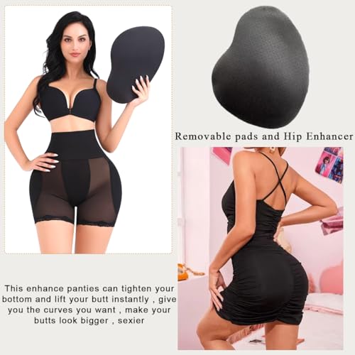 PALAY® Hip Pads for Women Dip Enhancer Shapewear High Waist Butt Lifter Pad Panties L 2PCS Black