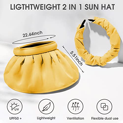 PALAY® Sun Visor Hats for Women UV Protection Wide Brim Summer Cap Outdoor Beach Hat Clip On Sun Visors Bucket Hat for Women Breathable