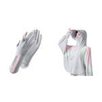 PALAY Women’s Bike Riding Gloves for Outdoor Cycling with UPF 50+ Sun Protection | Grey and Multicolor Silk Fabric