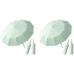 PALAY Umbrella for Sun Protection with 12 Ribs Reinforced Design and Mechanical Handle Green 2PCS