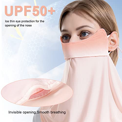 PALAY® Cooling Face Mask & Arm Sleeves Set, Face Cover for Women Sun Protection, Adjustable Face Neck Covering and Arm Sleeve Set for Cycling, Sport, Golfing - UPF 50+, Breathable & Washable