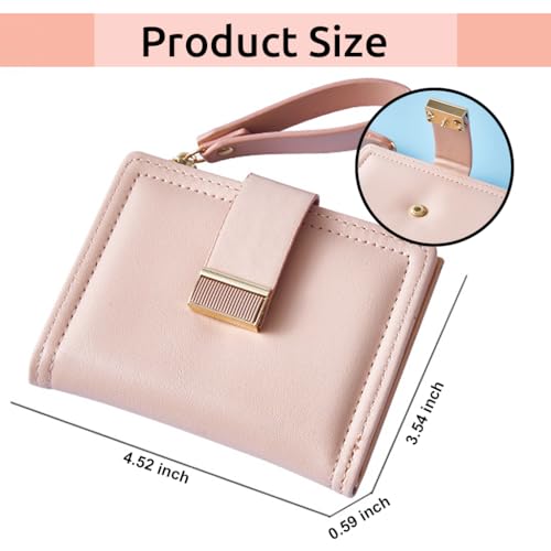 PALAY® Leather Wallet for Women RFID Blocking Wallet Women's Small Purse Ladies Bifold Purse Credit Card Wallet with Lanyard