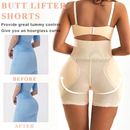 PALAY® Hip Pads for Women Hip Dip Enhancer Shapewear High Waist Butt Lifter Pad Panties Apricot XL 2PCS