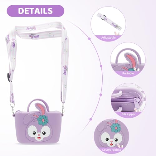 PALAY® Mini Stella-Lou Silicone Cute Sling Bag for Girls Kids, Kawaii Handbag for Kids Cute Crossbody Bags with Detachable Shoulder Strap, Girls Gift