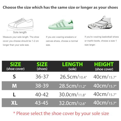 PALAY® Waterproof Shoe Cover Zip-up Calf-length with Elastic Ankle Strap Wear-resistant PVC Anti-skid Long Sleeve for Boots High Shoes Size UK 4 One Pair 2PCS