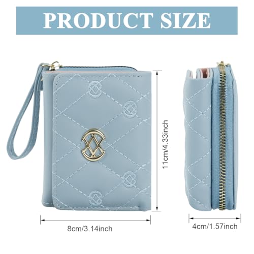 PALAY® Small Wallets for Women Girls Fashion PU Leather Card Coin Small Clutch Wallet for Girls Birthday Gift, Blue