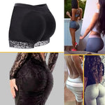 PALAY® Padded Underwear for Women Butt Lifter Seamless Booty Pads Panties Butt Enhancer Lace Boyshorts Shapewear, L, Black