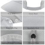 PALAY® Sun Hat for Women with Detachable Face Cover Wide Brim UV Protection Breathable Outdoor Summer Visor Cap Bike Fishing Cycling 3PCS Grey