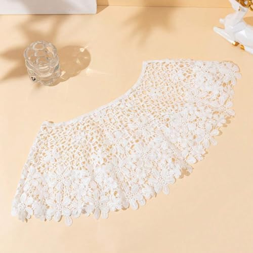 PALAY® Lace Shawl Poncho Cape for Women Floral Pattern Capelets Cover Up Wraps Knitted Shrugs for Evening Dress Loose Hollow Out Shawl for Off-shoulder, Beachwear, Strapless Dress