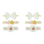 PALAY Bow Hairband Set featuring 6PCS Lace Flower Designs for Newborns and Toddlers Gifts