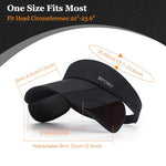 PALAY® Sun Golf Visor Hats for Women Adjustable Retractable Brim Cap Beach Black 2PCS