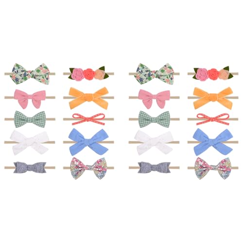 PALAY® Baby Girl Headbands and Hair Bows Nylon 10 Pack Hair Accessories for Newborn 2PCS