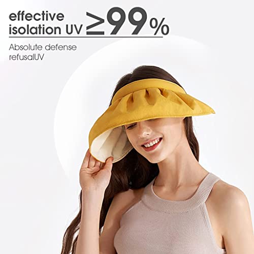 PALAY® Sun Visor Hats for Women UV Protection Wide Brim Summer Cap Outdoor Beach Hat Clip On Sun Visors Bucket Hat for Women Breathable