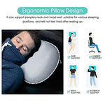 PALAY® Travel Air Pillow, Ultralight Inflatable Camping Travel Pillow, Ergonomic Inflating Pillows for Neck Lumbar Support While Camp, Silver