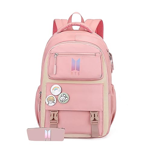 PALAY® BTS Backpack For Girls School Backback Kpop BTS Bangtan Girls Casual Backpack Suitable for Students 15.6in Laptop Backpack