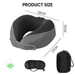 PALAY® Travel Neck Pillow, Memory Foam U-shape Neck Pillow for Travel, Adjustable Neck Pillow Ergonomic Neck Pillow for Sleeping, Support Head, Neck, Foldable Neck Pillow for Travel and Office Napping