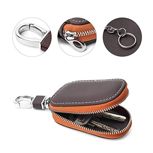 PALAY® Brown PU Leather Car Key Case Smart Holder Protection with Chain Bag,Coin Holder,Auto Remote Keyring Wallet