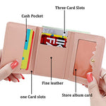 SANNIDHI® Women's Wallet Ladies Purse PU Leather Short Small Wallet for Women with Multiple Card Slots and Card Holders, Pink