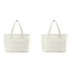 PALAY Fashion Tote Bag for Women with 15.6 in Laptop Compartment and Quilted Design | Soft Puffy Polyester Shoulder Handbag 13.8x6.3x19.3 in