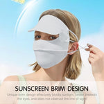 PALAY® Full Face Sun Mask for Women UPF 50 Face Cover with Detachable Brim Reusable Summer Cooling Mask for Cycling Golfing Green Full 3PCS