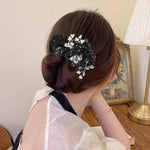 PALAY® Hair Bun Accessories for Women and Girls Floral Pearl Magic Maker for Long Thick Flawless French Clips Elegant Headpiece Birthday Gift 3 PCS