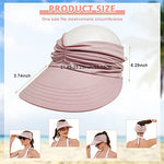 PALAY® Sun Hat for Women Fashion Sun Cap Wide Brim Sun Visor Hat Beach Hat 50+ UV Protection Summer Sport Cap for Travel, Golf, Hiking - Pink