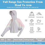 PALAY® Woman Sun Protection Hoodie Jacket Lightweight UPE50+ Sun Blocking Coat with Pocket Long Sleeve Shirt Hiking Outdoor with Face Mask