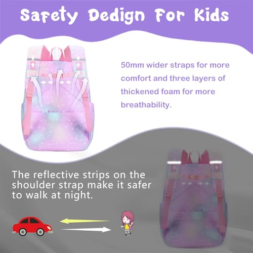 PALAY® School Backpacks For Girls Gift Kids 6-12 Years Old Pink 2 PCS