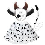 PALAY® Animal Tutu Skirt Costume Set, Halloween Animal Costume Accessories Headband Tail Ears Bow Tie Tail Tutu for Toddler Kids Fancy Dress Up Birthday Costume Cosplay, Cow