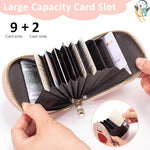 PALAY® Girls Card Bag Travel Holder with 10 Compartments Wallet Organizer Zipper Pouch PU Cartoon Penguin RFID Blocking Pink 3 PCS