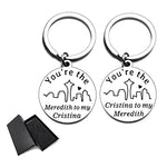 PALAY® A Pair Couple Keychains with Box, Best Friends Soul Sisters BFF Keychains, You're the Meredith to My Cristina' and 'Cristina to My Meredith' Keyrings Birthday Valentine Gift