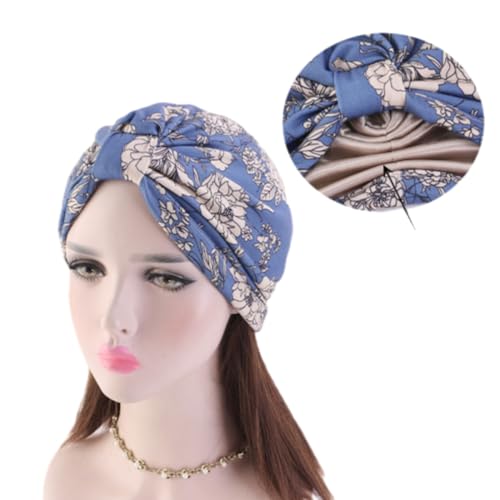 PALAY® Chemo Caps for Women Cotton Head Scarf for Women Floral Print Cancer Headwrap Soft Turban Beanie Skull Cover Cap (Satin Liner)