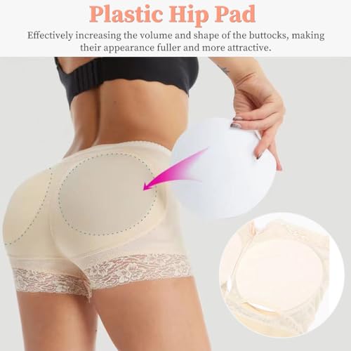 PALAY® Hip Pads for Women Underwear Butt Lifter Panty Invisible Body Shaping Lifting High Waist Enhancer Shorts XL Beige 2PCS