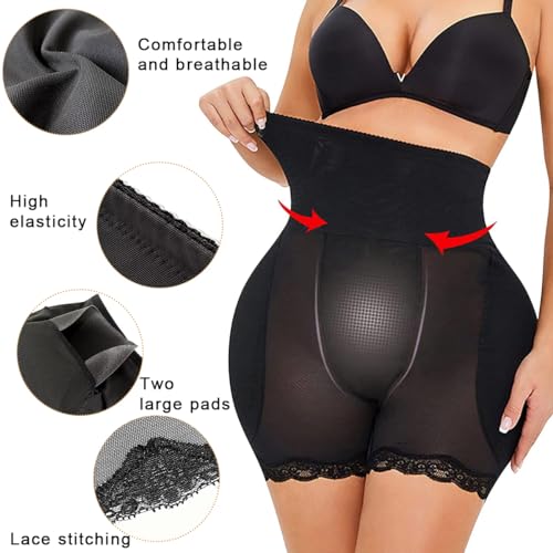 PALAY® Hip Pads for Women Dip Enhancer Shapewear High Waist Butt Lifter Pad Panties L 2PCS Black