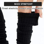 PALAY® Leg Warmers for Women Juniors Fashion Ribbed Knitted Calf Length Stocking Boot Socks Cuffs Fall Winter Leg Warmer for Party Sports Yoga - Black