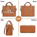 PALAY® PU Tote Bag for Women Cross Body with Detachable Shoulder Belt Fashion Handhold 3 PCS
