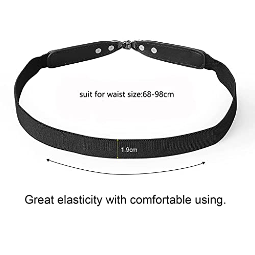 PALAY® Waist Belts for Women Dresses Stylish Leather Skinny Belt for Girls, Women Vintage Metal Buckle Retro Elastic Hip Belt Women Leather Belt Stretch Casual Belt for Women, (Black & Brown) - 2 Pcs