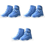 PALAY® Waterproof Shoe Covers for Kids Men Women Anti-Slip Reusable Cover for Rainy Season TPE Sole Boots with Elastic Design Outdoor Footwear Protector Monsoon Blue 3 PCS