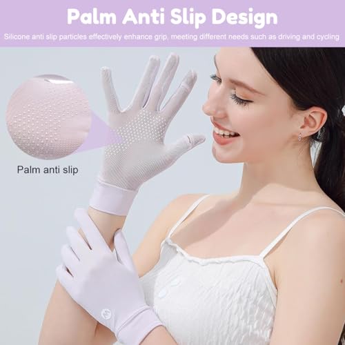PALAY® Hand Gloves for Sun Protection, Gloves for Women Bike, UPF 50+ UV Protection Breathable Mesh Summer Glove for Golf, Cycling, Sports (Purple)