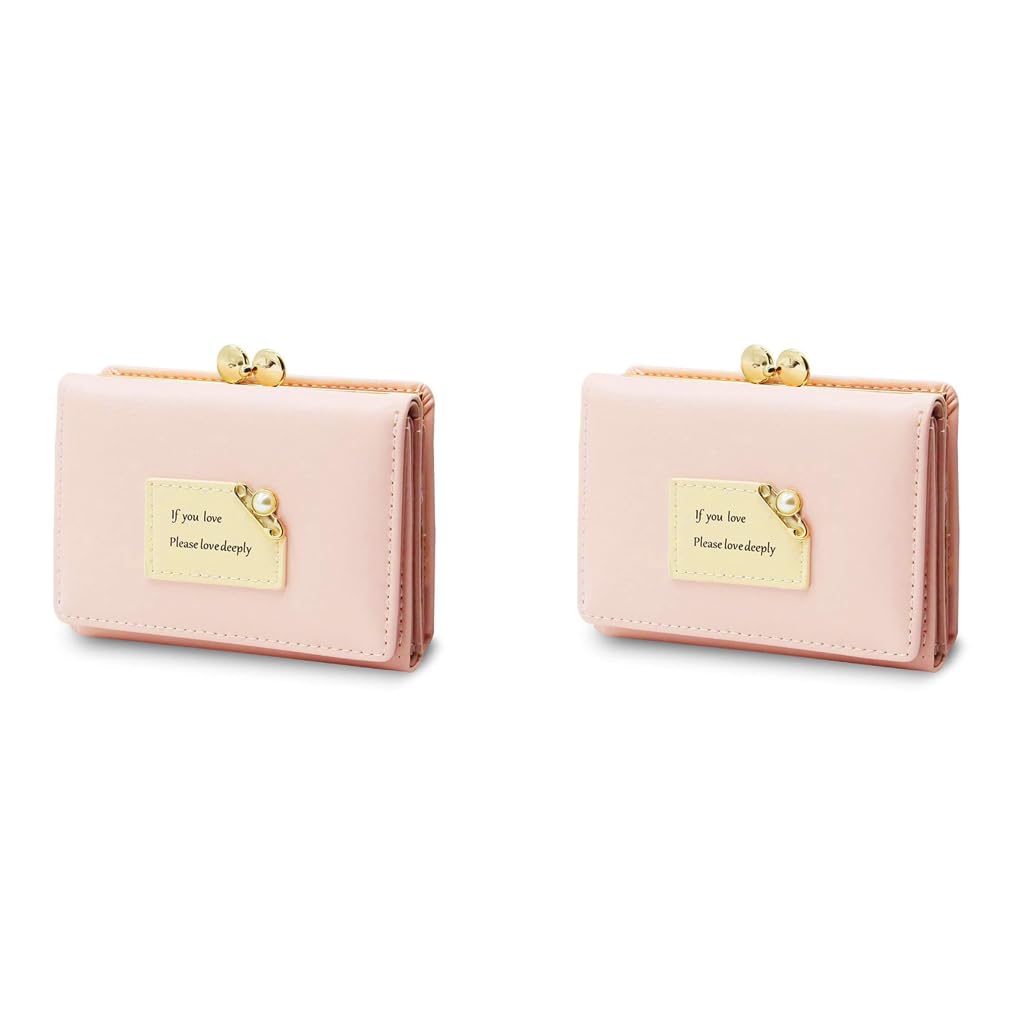 PALAY Womens Wallet for Everyday Use with Multiple Card Slots and Holders Pink 2 PCS