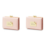 PALAY Womens Wallet for Everyday Use with Multiple Card Slots and Holders Pink 2 PCS