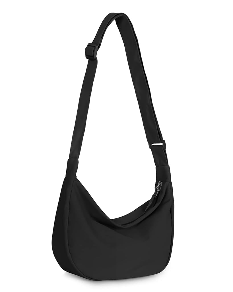 PALAY® Small Sling Crossbody Bag for Women Men Trendy, Mini Crescent Bag with Adjustable Strap, 2 Zippers Lightweight