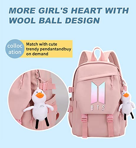 PALAY® BTS Bag for Girls, Kids Stylish Kpop Bangtan BTS School Backpack for Boys, Girls Student Bag for School, College Shoulder Backpack for Girls, Boys Laptop Bags BTS Gift Girls, Boys - Black