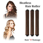PALAY® Rizadores de Cabello Sin Calor, 3Pcs Tubos para Peinar el Cabello, Rulos de Satén para Todo Tipo de Cabello,Varilla Rizadora Flexible con Gancho, Herramientas de Peluquería, Marrón