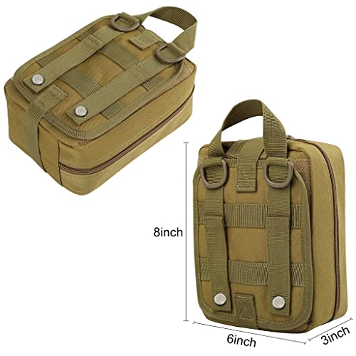 PALAY® Metallic Medical Molle Pouch Tactical,1000D Nylon First Aid Pouch,Big Capacity EMT Pouch Utility,Heavy Duty Military Grade Rip Away Ifak Pouch for Home and Outdoor Activities