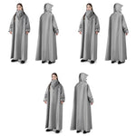PALAY® Long Rain Coat Waterproof Raincoat for Women Reusable Hooded Poncho with Wide Brim Lightweight for Hiking Travel Motorcycle Riding L 3PCS